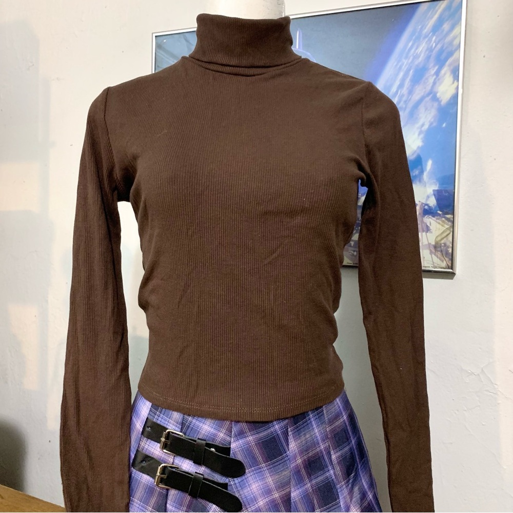 Ambiance Mocha Turtleneck Top